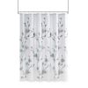 Aqua and Grey Floral Printed Burnout Shower Curtain 72" x 72"