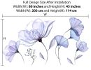 Flower Wall 3D Decals Peel and Stick Vinyl Sticker Mural 80x45