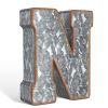 Letter N Galvanized Metal Letters for Wall Decor 3D for Hanging