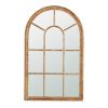 Brown Frame Arched Mirror with Architecture Style, 34"x54.3"