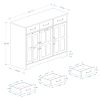 White Farmhouse Buffet Cabinet with 3 Drawers and 3 Doors