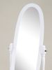 Traditional Queen Anna Style Wood Cheval Mirror, White Finish