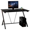 Black Home Office Ergonomic Computer Desk for Small Space