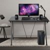 Black Home Office Ergonomic Computer Desk for Small Space