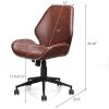 Office Brown Leisure Mid-back PU Upholstered Rolling Chair