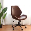 Office Brown Leisure Mid-back PU Upholstered Rolling Chair