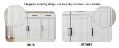 White Farmhouse Buffet Cabinet with 3 Drawers and 3 Doors