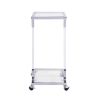 Chrome Glass Top C Shape Square, Acrylic Table, Metal Base