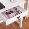 White Home Office Writing Desk with 4 Drawer Study Table