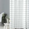 White Checkered PEVA Bathroom Shower Curtain Waterproof