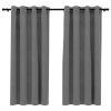 Blackout Curtains with Rings 2 pcs Gray 54"x 63" Velvet