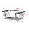 Oceanstar Stackable Metal Wire Storage Basket – Black, set of 2