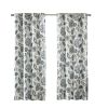 White Dobby Jacquard Printed Room Darkening Curtain Panel