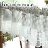 Grey Grid Kitchen Lace Half Curtain 59x15