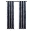 Blackout Curtains with Rings 2 pcs Anthracite 54"x 95" Velvet