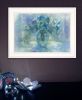 White Framed "Susie's Blue" By Tracy Owen, Ready to Hang