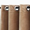 Blackout Curtains with Rings 2 pcs Beige 37"x 63" Velvet