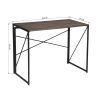 Brown Folding Computer Desk Writing Table, Steel Frame