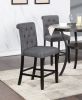 Charcoal Fabric, Nailheads Trim, Counter Height Chairs, Set of 2