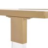 Golden Glass Top C Shape Square, Acrylic Table, Metal Base