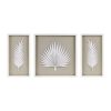 Framed Rice Paper Palm Leaves 3pc Shadowbox Decor Set