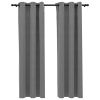 Blackout Curtains with Rings 2 pcs Gray 37"x 63" Velvet