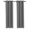 Blackout Curtains with Rings 2 pcs Gray 37"x 63" Velvet