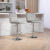 Gray COOLMORE Bar Stools with Back & Footrest  2 pc/set