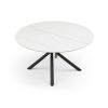 White Sintered Stone 53" Round Dining Table w/ 4 Metal Legs