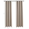 Blackout Curtains with Rings 2 pcs Beige 54"x 63" Fabric