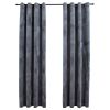 Blackout Curtains with Rings 2 pcs Anthracite 54"x 84" Velvet