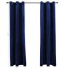 Blackout Curtains with Rings 2 pcs Navy Blue 37"x 63" Velvet