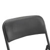 Black Metal Folding Chairs with Padded Seat and Back, 2 Pack