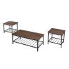 Rustic Brown 3 in 1 Coffee Table with Open Storage