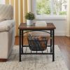 Rustic Brown 3 in 1 Coffee Table with Open Storage