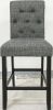 Charcoal Fabric, Nailheads Trim, Counter Height Chairs, Set of 2