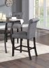 Charcoal Fabric, Nailheads Trim, Counter Height Chairs, Set of 2