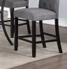 Charcoal Fabric, Nailheads Trim, Counter Height Chairs, Set of 2