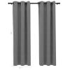 Blackout Curtains with Rings 2 pcs Gray 37"x 84" Velvet