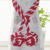 Red & White Knitting Cotton Knot Tassel Buckle Tieback , 2 Pc