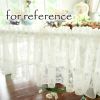 White Lace Short Curtain Flower Gauze Tier,59x15 inch