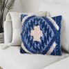 Southwest Aztec Shaggy Throw Pillows, 2 pc, Blue & White18"