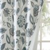 White Dobby Jacquard Printed Room Darkening Curtain Panel