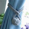 Grey Knitting Cotton Knot Tassel Buckle Cord Tie Backs, 2 Pcs