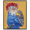 Black Framed Rosie the Feline Canvas Wall Art, 16.5 x 20.5