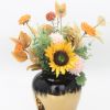 Regal Black Gilded Ginger Jar with Removable Lid, 9.8" x 18.9"