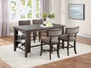 Rustic Espresso Counter Height Dining Chairs wood & Veneer, 2