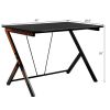 Black Home Office Ergonomic Computer Desk for Small Space