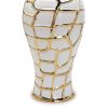 Regal White and Gold Ceramic Decorative Ginger Jar, 7" x 16"