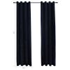 Blackout Curtains with Rings 2 pcs Black 54"x 63" Velvet